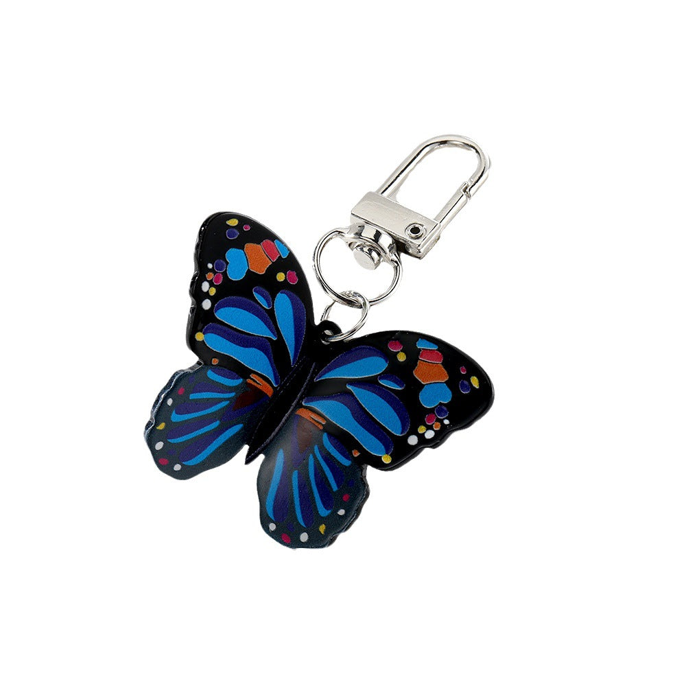 Wholesale 5pcs/pack Acrylic Colored Butterfly Keychain